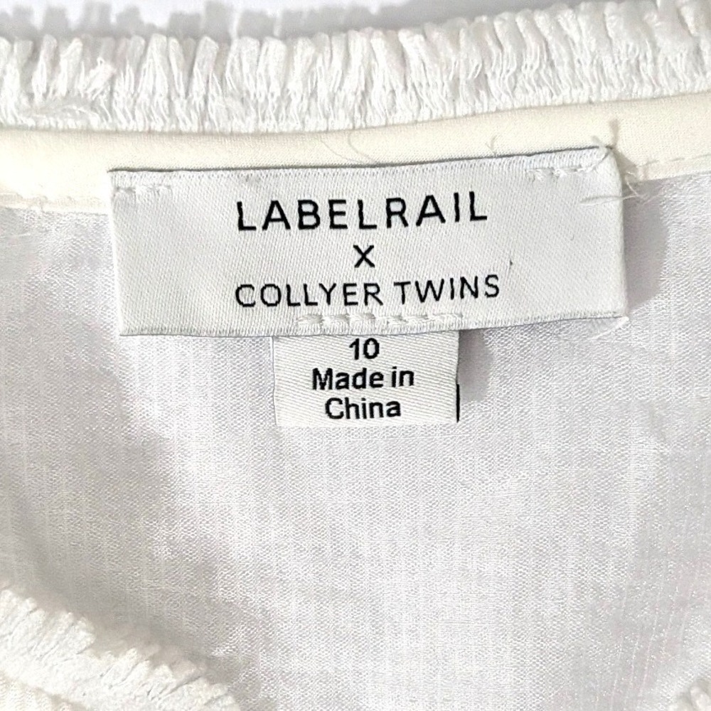 Labelrail x Collyer Twins White Tiered Boho Mini Dress Size 10 - Picture 4 of 16